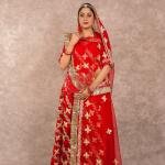 Scarlet Red Gottapatti Rajputi Poshak | Traditional Sikhiya Work on Bamber Satin | Jaipurio Designer Collection